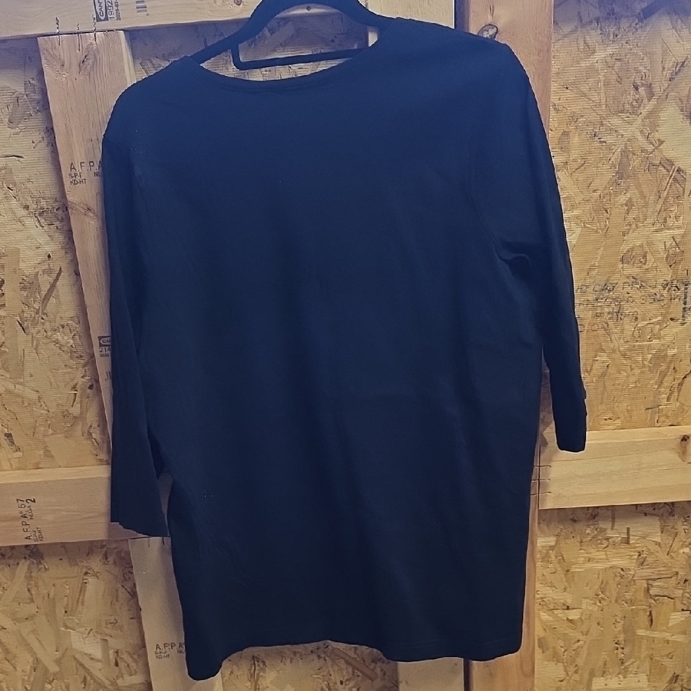 Quacker Factory Black Top with Silver Embellishments - Picture 4 of 4
